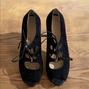 Black Lace up Platforms